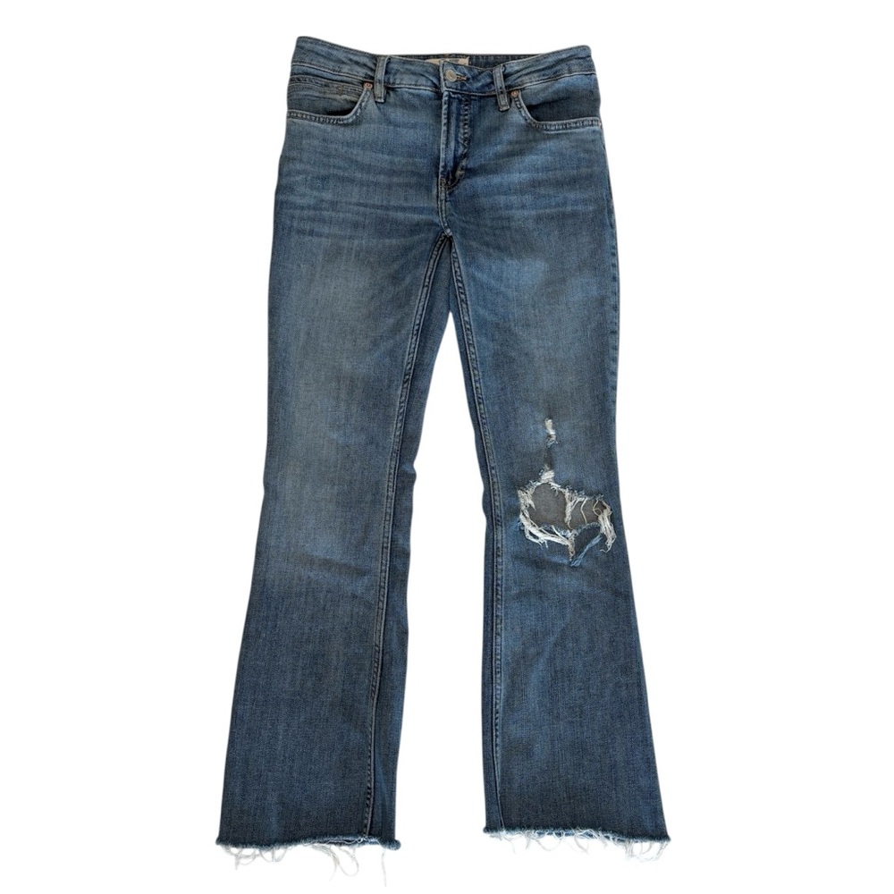 We The Free People Bootcut Vintage-Style Jeans Denim Subtle Flare Distressed 27